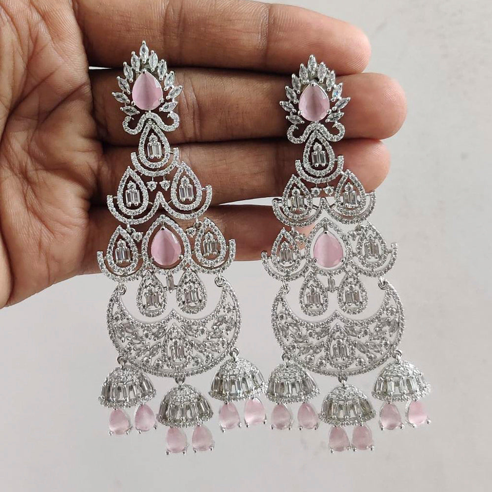 Pooja Bangles Gold Plated AD Stone Dangler Earrings