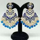 Pooja Bangles Gold Plated Beads & Kundan Stone & Meenakari Dangler Earrings