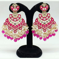 Pooja Bangles Gold Plated Beads & Kundan Stone & Meenakari Dangler Earrings