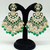 Pooja Bangles Gold Plated Beads & Kundan Stone & Meenakari Dangler Earrings