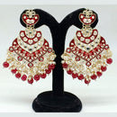 Pooja Bangles Gold Plated Beads & Kundan Stone & Meenakari Dangler Earrings