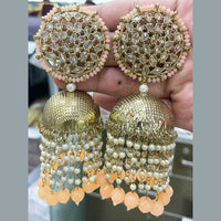 Pooja Bangles Gold Plated Kundan Stone & Beads Jhumki Earrings