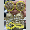 Pooja Bangles Gold Plated Kundan Stone & Beads Jhumki Earrings