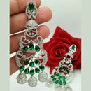 Pooja Bangles Silver Plated AD Stone Dangler Earrings