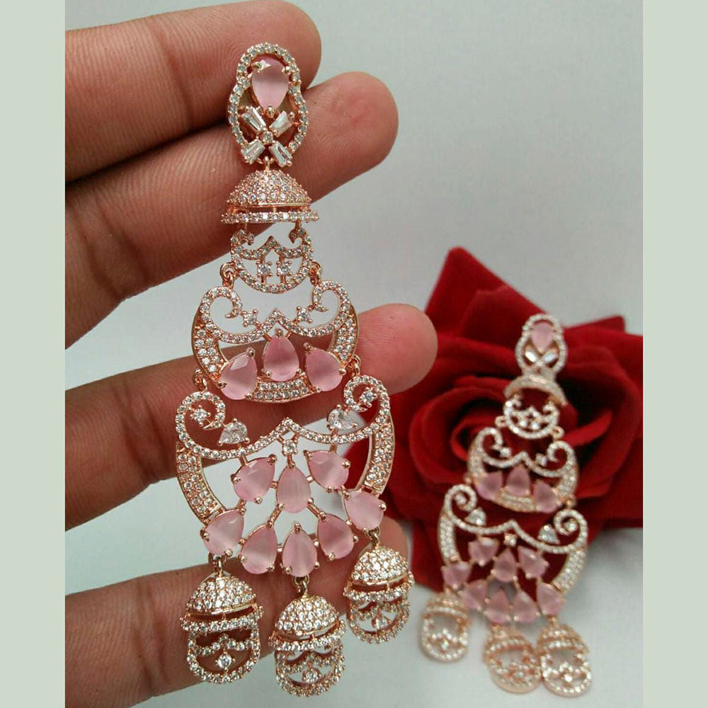 Pooja Bangles Gold Plated AD Stone Dangler Earrings