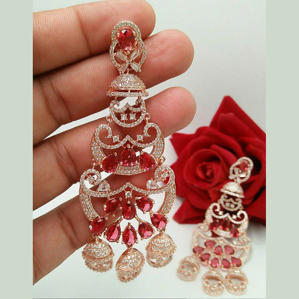 Pooja Bangles Gold Plated AD Stone Dangler Earrings