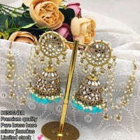 Pooja Bangles Mirror & Beads Jhumki Earrings With  Kan Chain