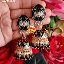 Pooja Bangles Gold Plated Meenakari & Kundan Jhumki Earrings