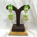 Pooja Bangles Gold Plated Meenakari & Kundan Jhumki Earrings