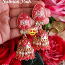 Pooja Bangles Gold Plated Meenakari & Kundan Jhumki Earrings