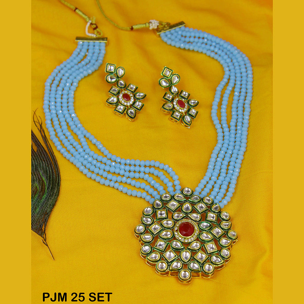 Mahavir Kundan Stone Necklace Set