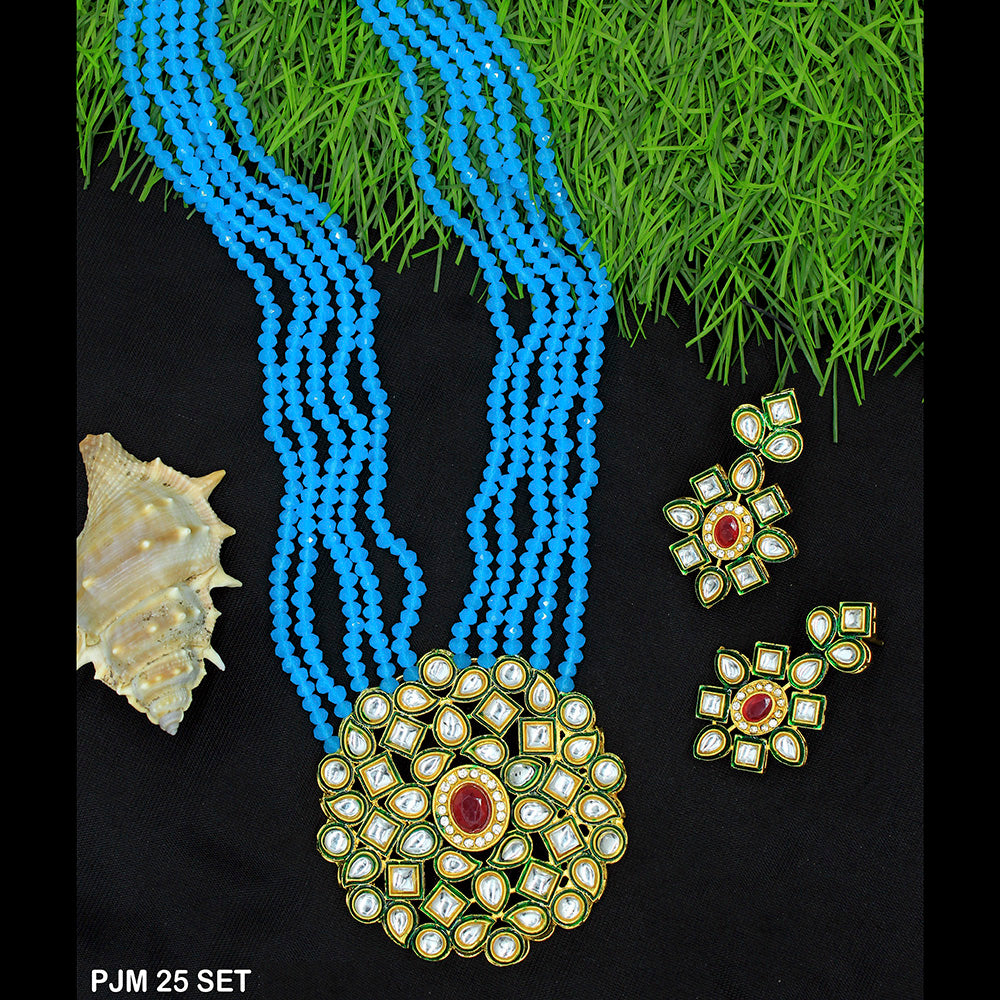 Mahavir Kundan Stone Necklace Set