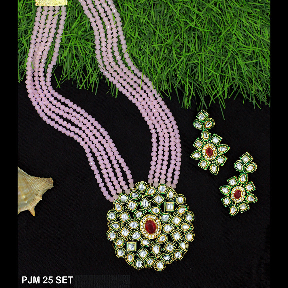 Mahavir Kundan Stone Necklace Set