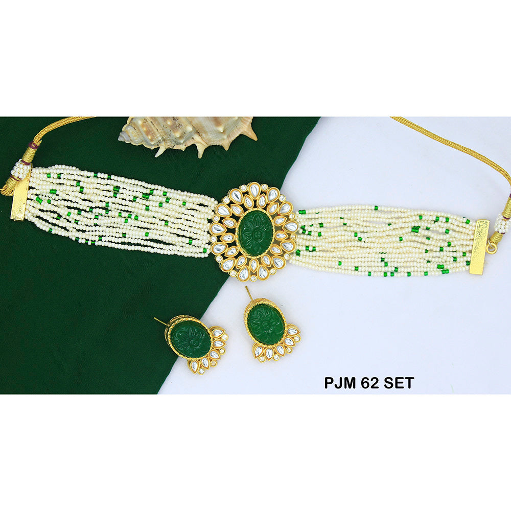 Mahavir Kundan Stone Necklace Set