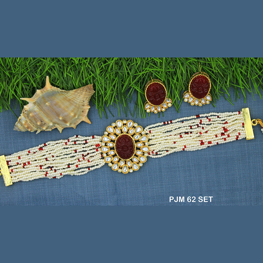 Mahavir Kundan Stone Necklace Set