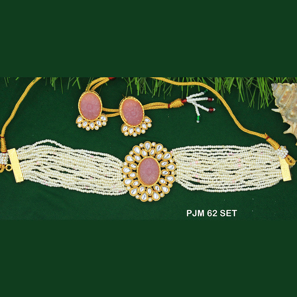 Mahavir Kundan Stone Necklace Set