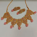 Pooja Bangles Gold Plated Kundan Stone & Beads Necklace Set