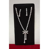 Pooja Bangles Gold & Silver Plated Ad Stone Necklace Set