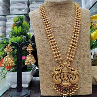 Pooja Bangles Gold Plated Pota Stone Long Necklace Set