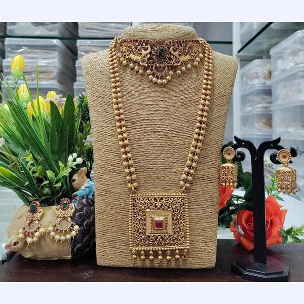 Pooja Bangles Gold Plated Pota Stone Bridal Set