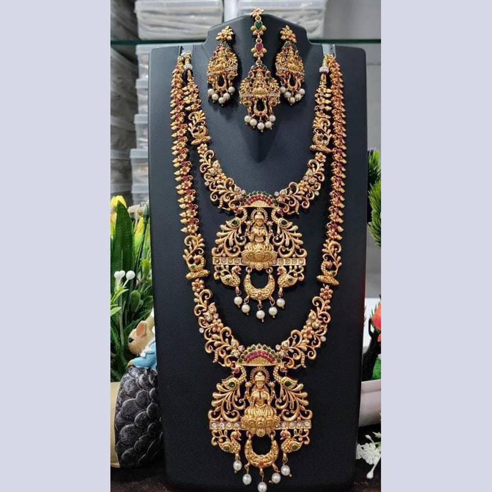 Pooja Bangles Gold Plated Pota Stone Bridal Set