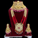 Pooja Bangles Gold Plated Kundan Stone  & Beads Bridal Set