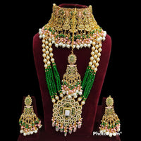 Pooja Bangles Gold Plated Kundan Stone  & Beads Bridal Set