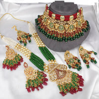 Pooja Bangles Gold Plated Kundan Stone  & Beads Bridal Set