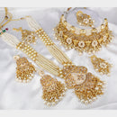 Pooja Bangles Gold Plated Kundan Stone  & Beads Bridal Set