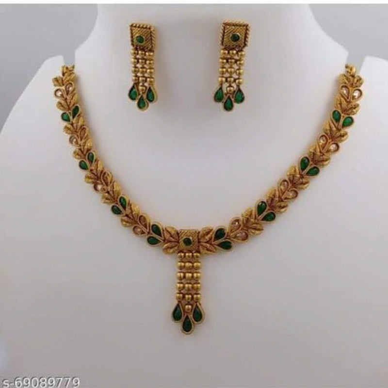 Pooja Bangles Gold Plated Kundan Stone Necklace Set