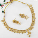 Pooja Bangles Gold Plated Pota Stone Necklace Set
