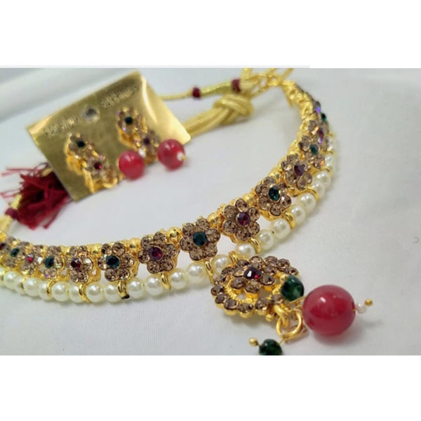 Pooja Bangles Gold Plated Austrian Stone Necklace Set