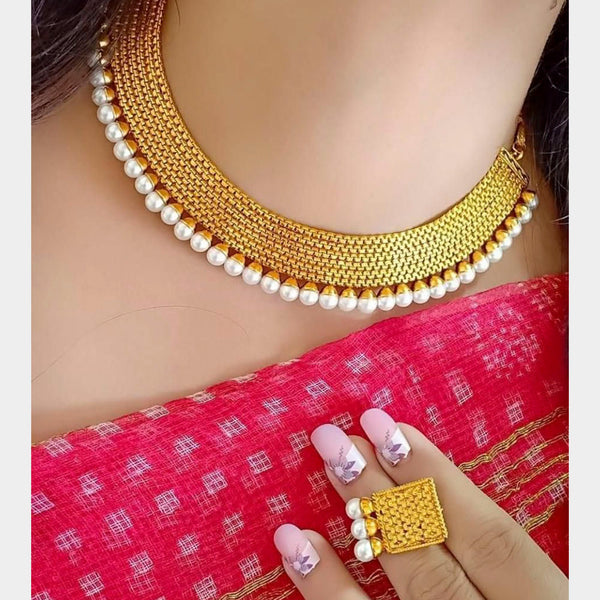 Pooja Bangles Gold Plated Pearl Necklace Set