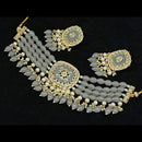 Pooja Bangles Gold Plated Kundan Stone & Beads Necklace Set