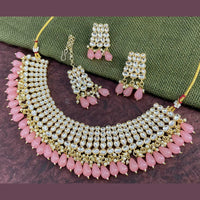 Pooja Bangles Gold Plated Kundan Stone & Beads Necklace Set