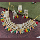 Pooja Bangles Gold Plated Kundan Stone & Beads Necklace Set