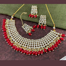 Pooja Bangles Gold Plated Kundan Stone & Beads Necklace Set