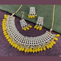 Pooja Bangles Gold Plated Kundan Stone & Beads Necklace Set