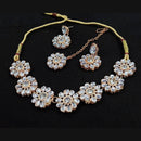 Pooja Bangles Gold Plated Crystal Stone Necklace Set