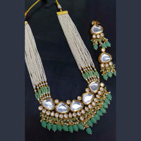 Pooja Bangles Gold Plated Kundan & Beads Long Necklace Set