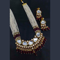 Pooja Bangles Gold Plated Kundan & Beads Long Necklace Set
