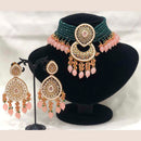 Pooja Bangles Gold Plated Kundan Stone  & Beads Choker Necklace Set