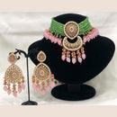 Pooja Bangles Gold Plated Kundan Stone  & Beads Choker Necklace Set