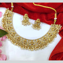Pooja Bangles Gold Plated Pota Stone Necklace Set
