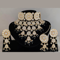 Pooja Bangles Gold Plated Beads & Kundan Stone Choker Necklace Set