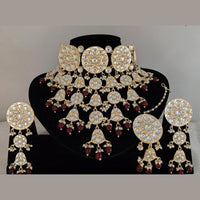 Pooja Bangles Gold Plated Beads & Kundan Stone Choker Necklace Set