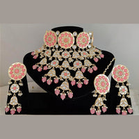 Pooja Bangles Gold Plated Beads & Kundan Stone Choker Necklace Set