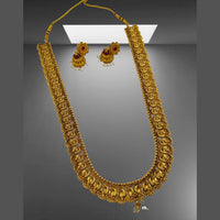 Pooja Bangles Gold Plated Long Haram Necklace Set