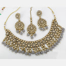Pooja Bangles Gold Plated Pota And Crystal Stone & Beads Necklace Set