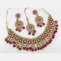 Pooja Bangles Gold Plated Pota And Crystal Stone & Beads Necklace Set